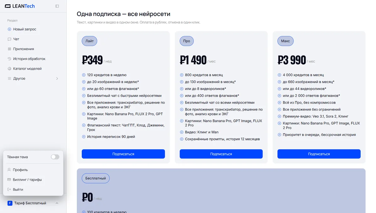 Оплата Neural Writer картой РФ